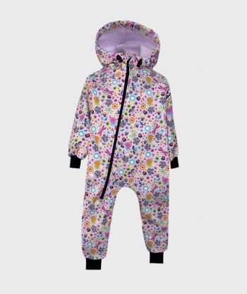 Waterproof Softshell Overall Comfy Insects And Flowers Jumpsuit