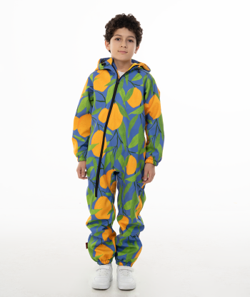 Waterproof Softshell Overall Comfy Blå Limefrukter Jumpsuit