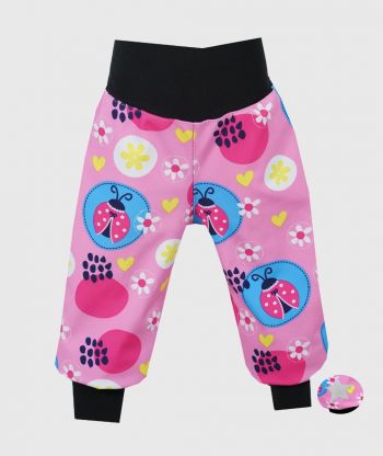 Waterproof Softshell Pants Ladybugs Pink