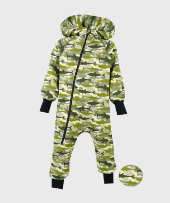 Onepiece French Terry Jumpsuit Camouflage Sharks Khaki