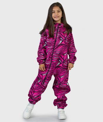 Waterproof Softshell Overall Comfy Tiger Fuchsia Jumpsuit