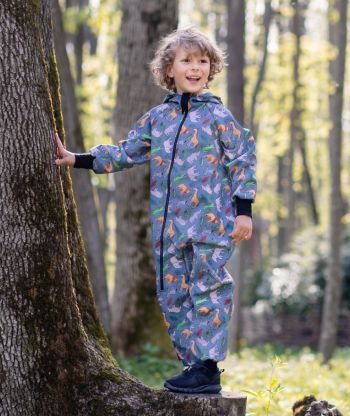 Waterproof Softshell Overall Comfy Savanna Animals Jumpsuit 