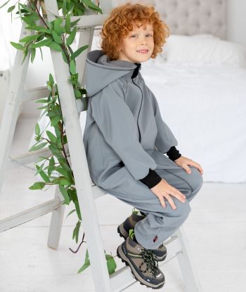 Waterproof Softshell Overall Comfy Dusty Grey Jumpsuit
