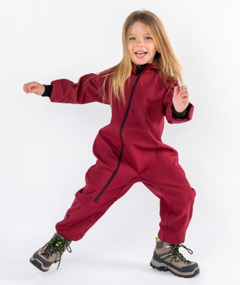 Waterproof Softshell Overall Comfy Cherry Red Jumpsuit