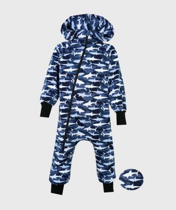 Onepiece French Terry Jumpsuit Camouflage Sharks