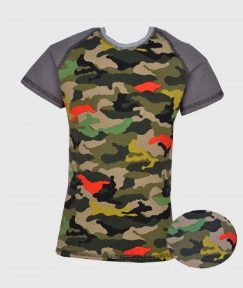 T-shirt Grey Camouflage Green