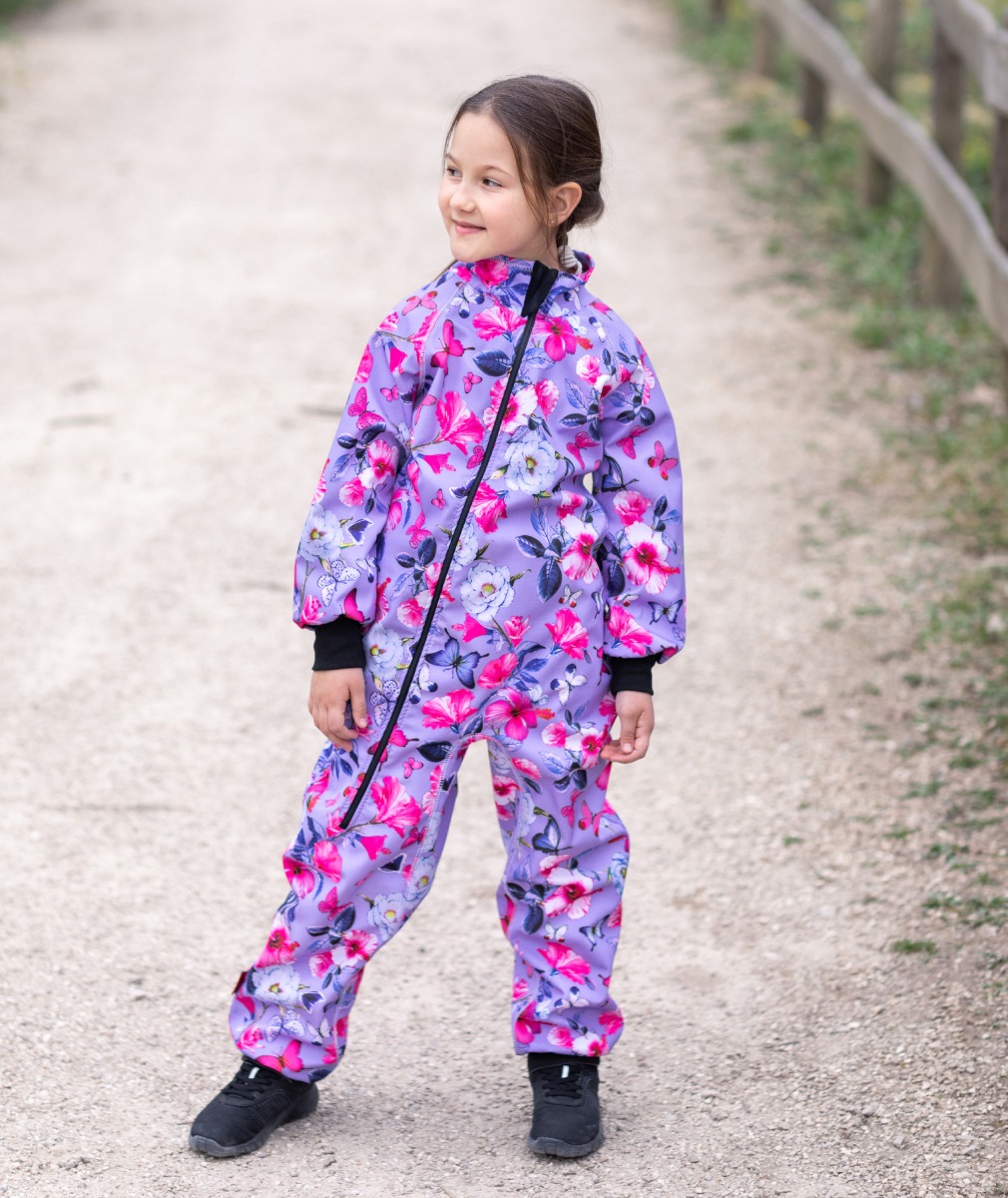 Waterproof Softshell Overall Comfy Exotic Flowers And Butterflies Bodysuit